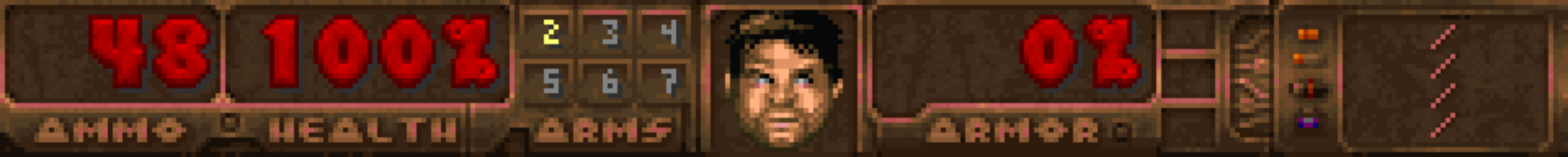 The isometric view and authentic Doom status bar